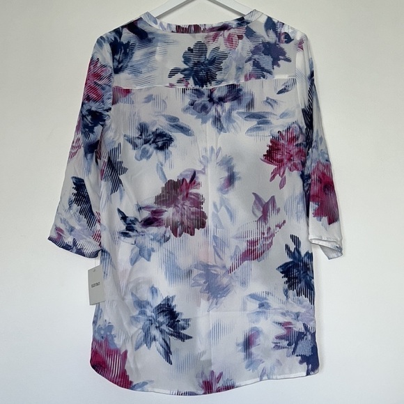 ELLEN Tracy White Floral Tunic, Medium - Picture 8 of 11